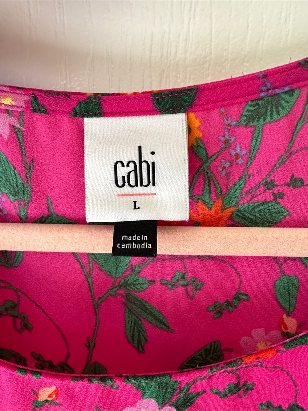 CAbi Fuchsia Floral Ruffle Shell Top - Picture 4 of 4